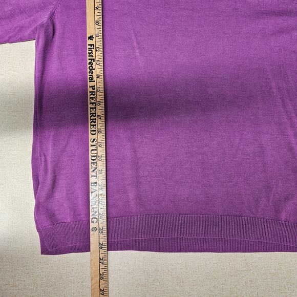 Bob Mackie Square Neck Knit Sweater Top Purple Grandmacore Womens Plus Size 1X - Picture 6 of 7